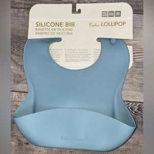 NWT LouLou Lolipop Slate Blue Boy’s Silicone Bib